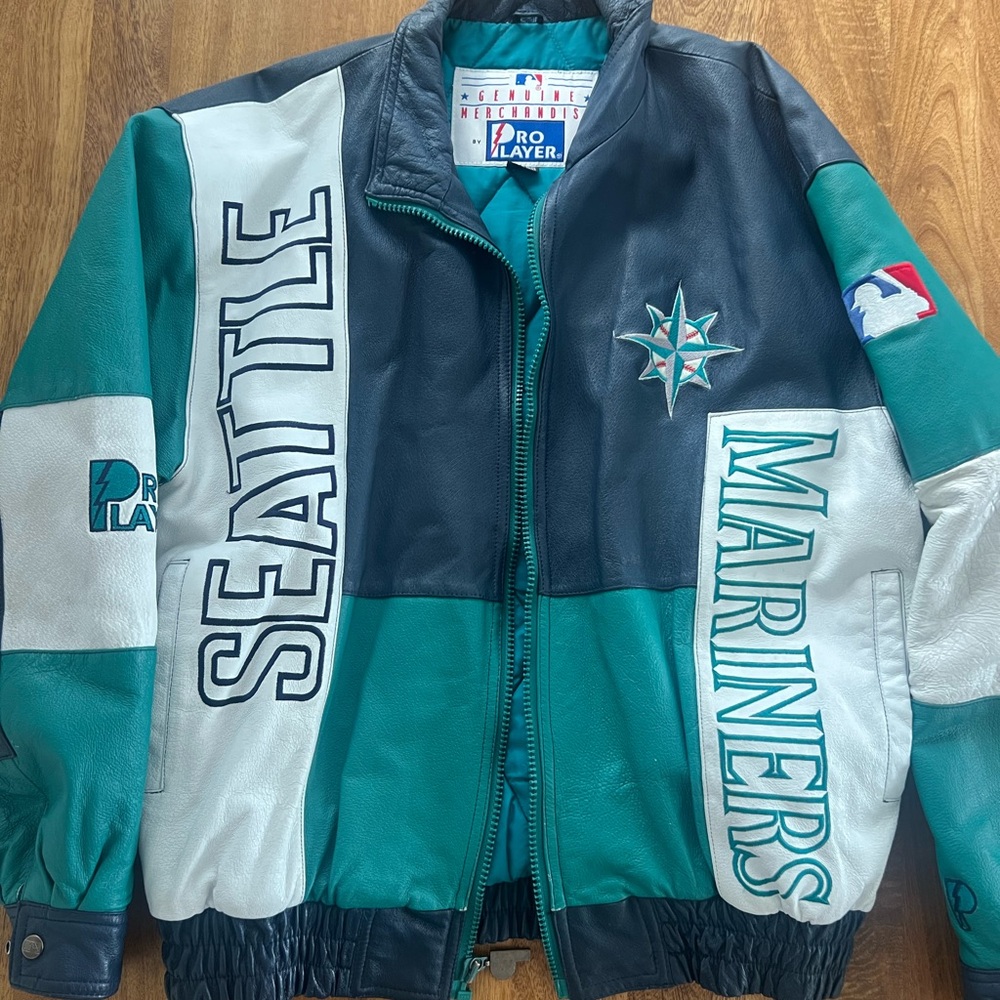 Pro Player Mariners Bomber Jacket - Green, White, and Black